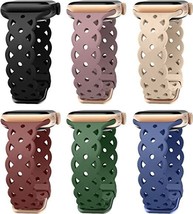 6-Pack Lace Silicone Bands Compatible Compatible With Apple Watch 42/44/... - $15.47