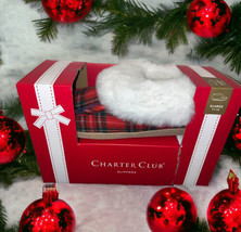 Nwt Charter Club Size Xl 11-12 Slippers Red Tartan Plaid Comfort Bootie - £17.51 GBP