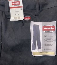 Wrangler Workwear Men’s 36x34 Premium Relaxed Fit Work Black Pants Tool ... - $29.10