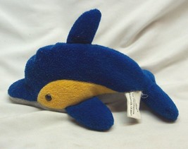 Vintage Imperial Colorful Blue Dolphin 8&quot; Bean Bag Stuffed Animal Toy - $14.85