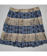 Maison Jules Women Skirt Size M Blue Mini Preppy Geo Stripe Classic A-Li... - £9.46 GBP