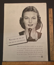 Vintage Print Ad Bell Telephone System Operator 1945 Wartime Ephemera 13... - £10.98 GBP