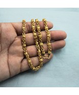 22k Gold Chain Necklace Indian Handmade Jewelry, Heavy men gold chain, Byzantine - £3,125.27 GBP
