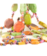 1X Multi Color Beads 22inch Strand Magnesite Oval Chip Mix Colorful Boho... - $14.99 CAD