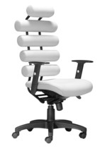 White and Black Adjustable Swivel Faux Leather Rolling Executive Office Chair - $9,282.07 MXN