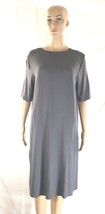 Eileen Fisher Gray Midi Hi Low T Shirt Dress Short Sleeve Side Slit Wms ... - £27.09 GBP