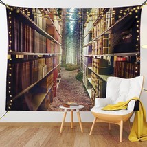 Bookshelf Tapestry King Size, Digital Illustration Of Abstract Design Library In - £34.60 GBP