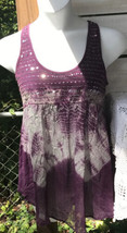 About a girl Jr. Wm. L  Purple Tie Dyed Blouse Sequins Semi-shr Top Tank... - £14.07 GBP