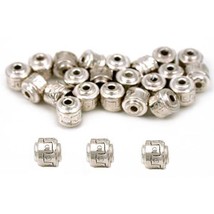 Barrel Bali Beads Silver Plated Jewelry 5mm Approx 25 - £5.92 GBP