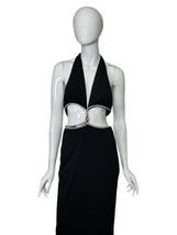 Luxxel Black Maxi Dress Women&#39;s Medium Diamante Cut Out NEW - £78.46 GBP