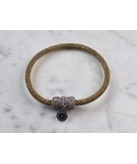 Womens Estate Sterling Silver Gold Tone Mesh Magnetic Bracelet 13.4g E3541 - $74.25