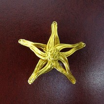 Vintage Gold Tone Twisted Rope Metal Wire Christmas Star Brooch Pin - £18.61 GBP