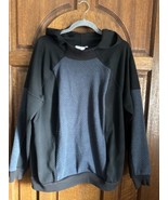 Simply Vera by Vera Wang Women High Neck Hooded Sweater Gray and Black S... - $356.03 MXN