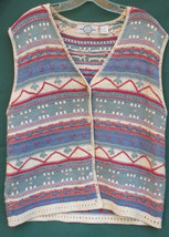 J. Jill Ltd Sweater Vest Women&#39;s XL Prairie Folk Peasant Embroidery Hong Kong - £22.51 GBP