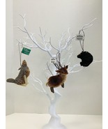Set of 3~Wilderness Animals~Deer, Black Bear &amp; Wolf~Christmas Figure Orn... - £10.89 GBP