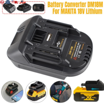 USB Battery Adapter Converter for 20V DEWALT Milwaukee M18 Convert to Makita 18V - £12.91 GBP