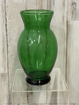 Vintage 6.5” Clear Glass Vase Forest Green Anchor Hocking - £9.00 GBP