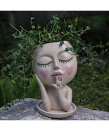 Face Flower Pots Head Planter, Cute Resin Face Planters for Indoor Outdo... - $29.91