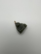 Antique Carved Genuine JADE Buddha Necklace Pendant 2cm NB3 - $60.37 CAD