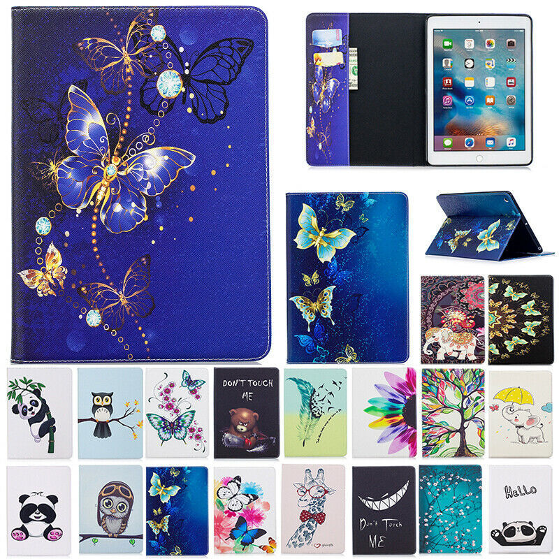 Painted Magnetic Flip Leather Wallet Case Cover For iPad 9.7 2018/Air 1 2/Mini