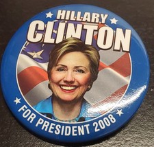 Hillary Clinton for President 2008 campaign button - photo - £6.60 GBP