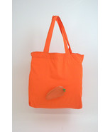 Bey Berk Orange Carrot Re-usable Foldable Bag Recycled Leather/Nylon - £11.70 GBP