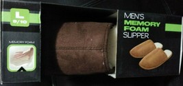 Memory Foam Slippers Warm wool lining for Men&#39;s Size Large 9/10 Color Dark Brown - £16.26 GBP