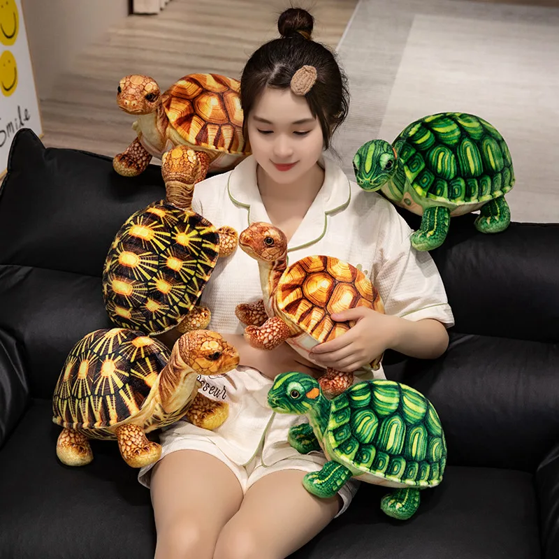 Hot Tortoise Simulation Green Eared Slider Radiant Patterned Turtle for Kids - $48.94