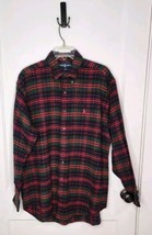 Ralph Lauren Blake Plaid Flannel Mens L Shirt 100% Cotton Long Sleeve Mu... - £21.60 GBP