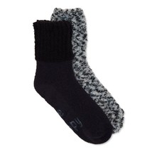 Joyspun Women&#39;s Lounge Socks, 2-Pack, Size 4-10 Color Black - £11.86 GBP