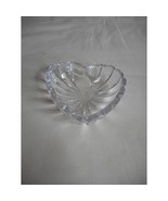 Heart Shaped Clear Glass Trinket Jewelry Ring Coin, Nut, Dish - Estate Find - $7.19