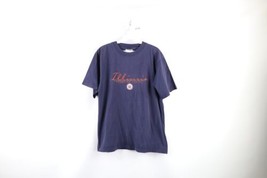 Vtg 90s Mens M Faded Heavyweight Script Spell Out University of Illinois T-Shirt - £27.06 GBP