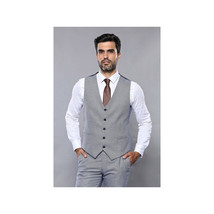Men 3pc Vest Suit WESSI by J.VALINTIN Extra Slim Fit JV42 Blue Plaid TURKEY USA image 5