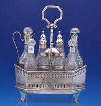 English Georgian Sterling Silver Cruet Set 7pc w/ Stand Pierced Footed (#6997) - £2,235.94 GBP