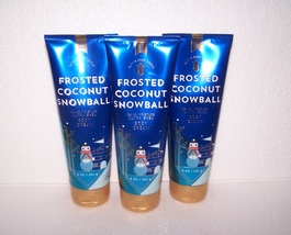 Bath &amp; Body Works Frosted Coconut Snowball Body Cream 8 oz - Lot of 3 New - £21.38 GBP
