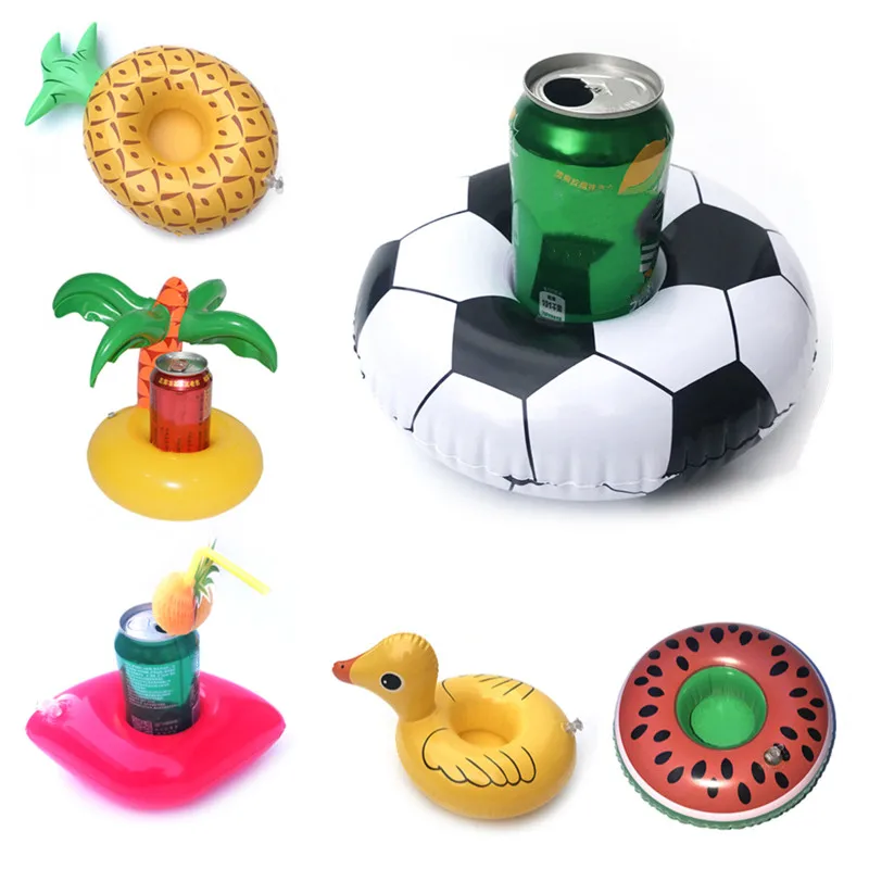 Creative Mini Cute Inflatable Cup Holder Drink Floating Pool Float Swimming Ring - £6.92 GBP+