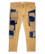 RS7 Royal Seven Men&#39;s Jeans 38 (39&quot; waist measured) Camel-Tan Patch-Look... - $27.72