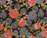 Cotton Dandelions Nature Spring Dandi Duo Black Fabric Print by the Yard... - $15.95