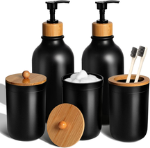 Bathroom Set 5Pcs Accessories Soap Dispenser Toothbrush Holder Decor - £19.69 GBP