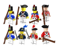 8pcs Custom American Civil War The British Red coat Marines Navy Minifigure - $22.36 CAD