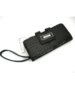 Kenneth Cole Reaction Tab Clutch With Strap Black Wallet Textured Wristl... - $18.60