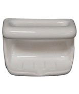 Porcelain Soap Dish with Wash Cloth - White Glossy - $68.02 CAD