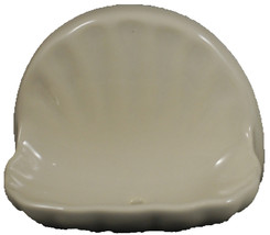 Ceramic Glaze Soap Dish Shell Glossy Bone Almond - $14.95