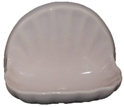 Ceramic Glaze Soap Dish Shell Glossy Light Rose - $14.95