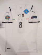 Jorginho Italy 20/21 Euro Match Slim Fit White Away Soccer Jersey 2020-2021 - £72.38 GBP