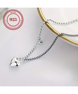 Retro S925 Sterling Silver Heart Charm Bracelet - $53.06 CAD