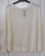 Apt 9 Cable Textured Print Easy  Pullover Soft Light-Weight Sweater Ivor... - $368.85 MXN