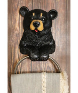 Rustic Cabin Vanity Bathroom Bear Hand Towel Ring Holder Figurine Powder... - $478.94 MXN