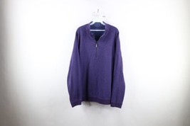 Vtg Tommy Bahama Mens XL Faded Spell Out Reversible Half Zip Pullover Sweater - £36.49 GBP