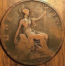 1896 Uk Great Britain One Penny Coin - £1.31 GBP